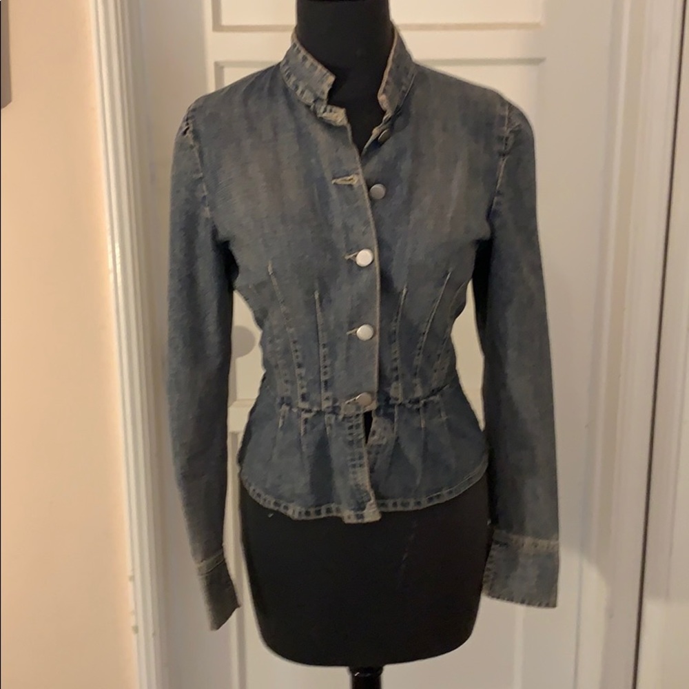 Lux Jean jacket with peplum. Size small/petite